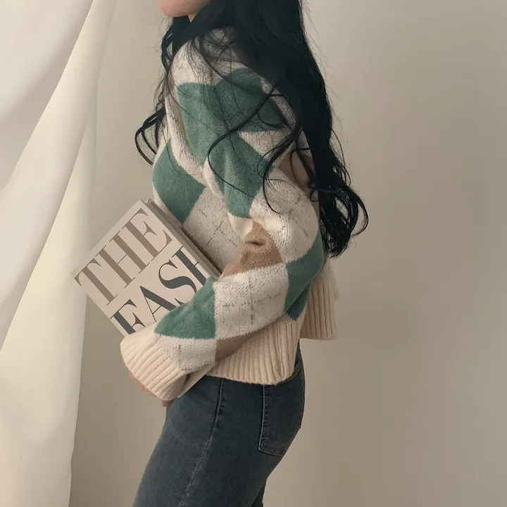 동화속 아가일 체크 니트가디건 ;3col 상세 이미지 44
