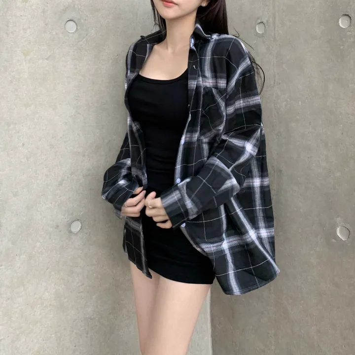 당일발송🚀[체크셔츠🖤/오버핏!] 베디 체크 박시핏 긴팔 간절기 셔츠 남방 빅사이즈 상세 이미지 6
