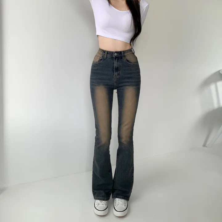 [숏,기본,롱/핏보장🖤/~2XL] 메이빌 쫀득 워싱 슬림핏 하이웨스트 세미 부츠컷 빈티지 데님 팬츠 청바지 키작녀 키큰녀 빅사이즈 4color 상세 이미지 8