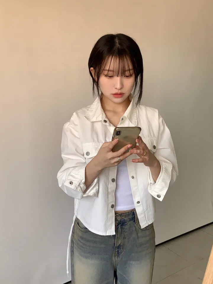 버튼 사이드 셔링 스트링 셔츠 자켓 상세 이미지 13