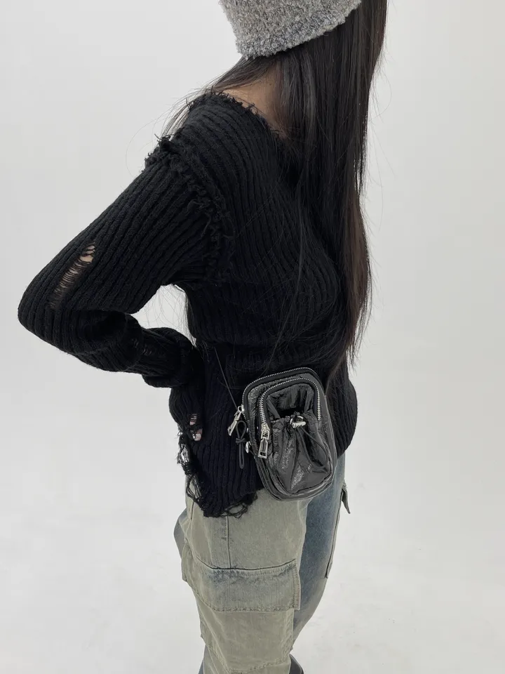 [3color]글로시 / 나일론 스토퍼 미니백 glossy mini crossbag (가벼운 데일리 가방 유니크 쁘띠 스트링 크로스백) 상세 이미지 19