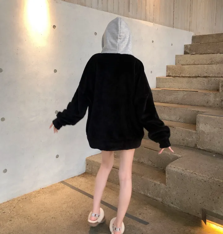 당일🚀[보온성갑/남여공용] 포근 양털 보들 플리스 투웨이 집업 곰돌이 후드 후리스 상세 이미지 21