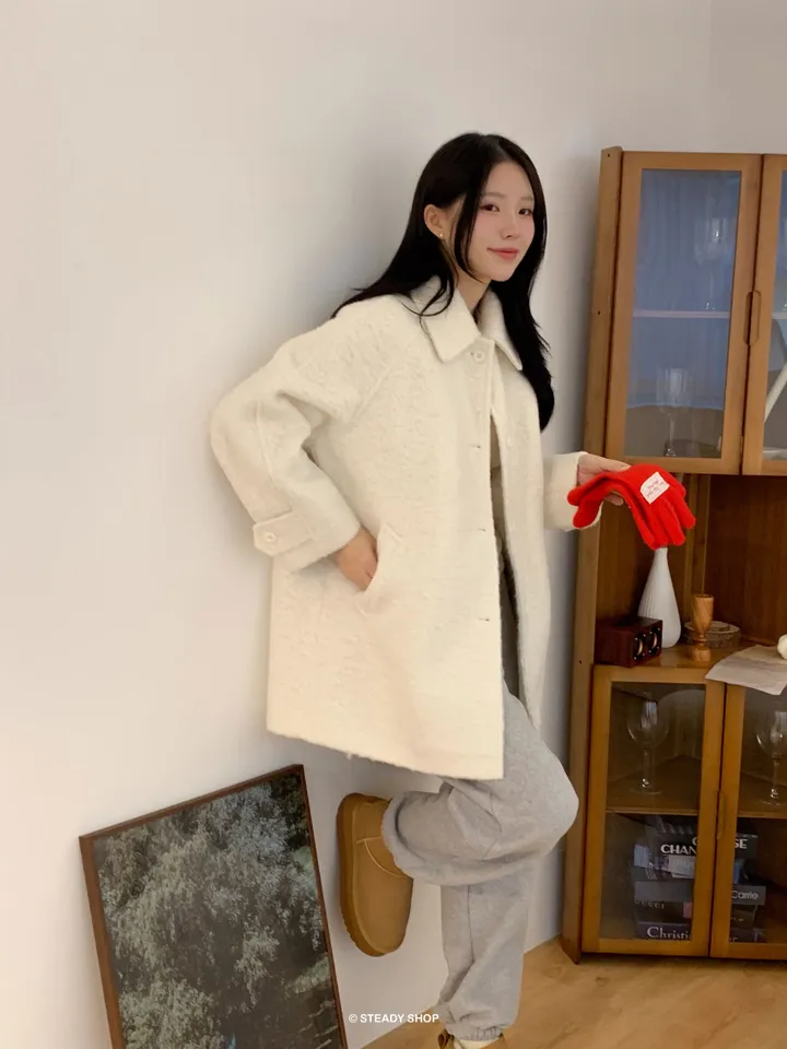 [울코트/울40%/누빔] 코지 부클코트 하프코트 코트 (3colors) 상세 이미지 33