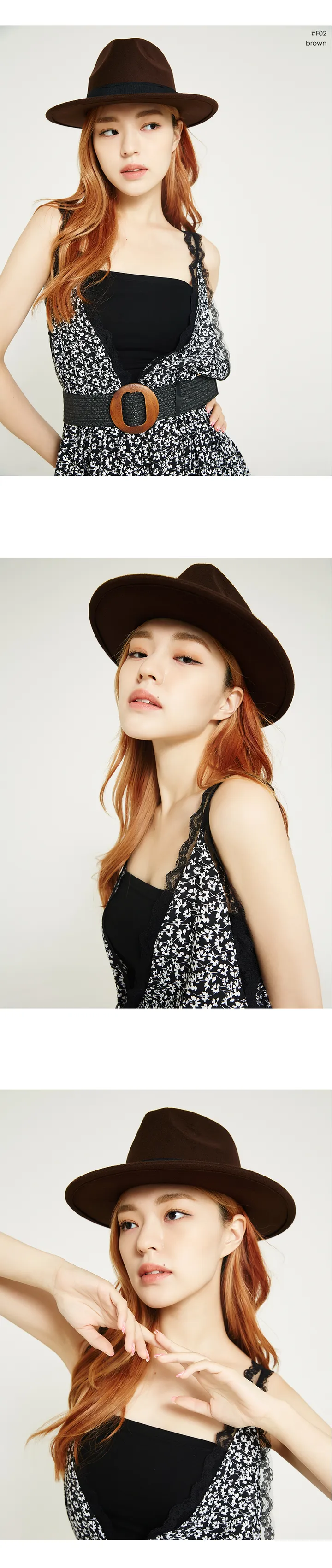 🔥 페도라 카우보이모자 중절모 울 모직 모자 상세 이미지 9