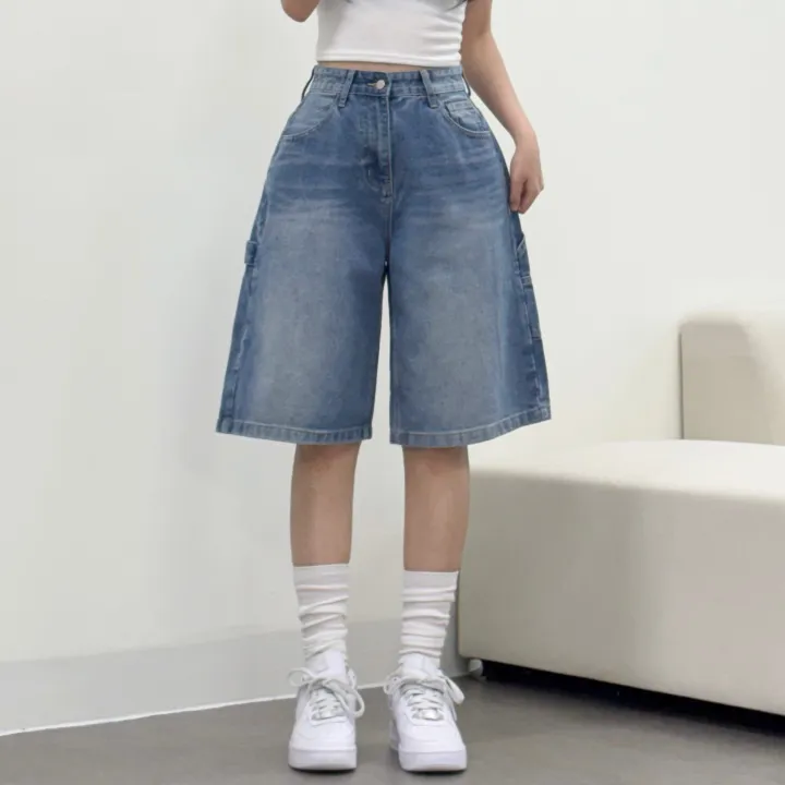 [카펜더버뮤다🐰/숏&롱/~2XL] 아일렛 카펜더 5부 7부 버뮤다 데님 숏팬츠 여름반바지 기장선택 남녀공용 하체커버 빅사이즈 (5Col) 상세 이미지 10