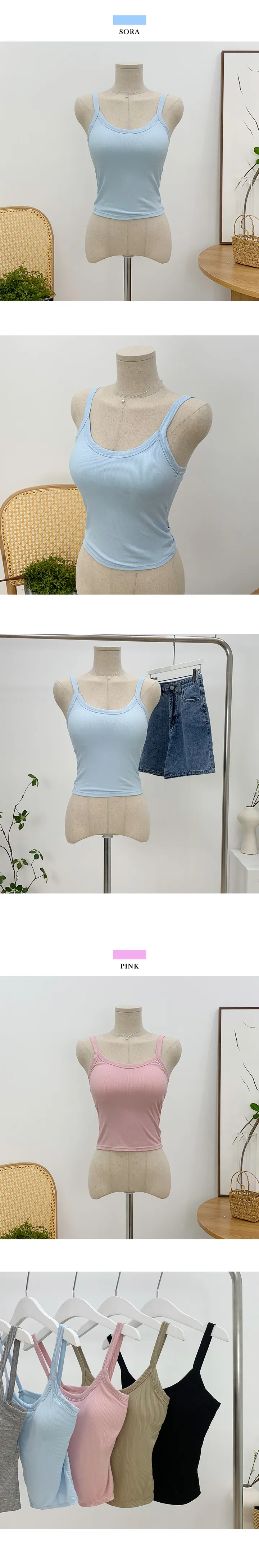 [1+1할인🤎/강추] 기본템 캡내장 쫀쫀 슬림 베이직 기본 라운드 골지 나시 상세 이미지 3