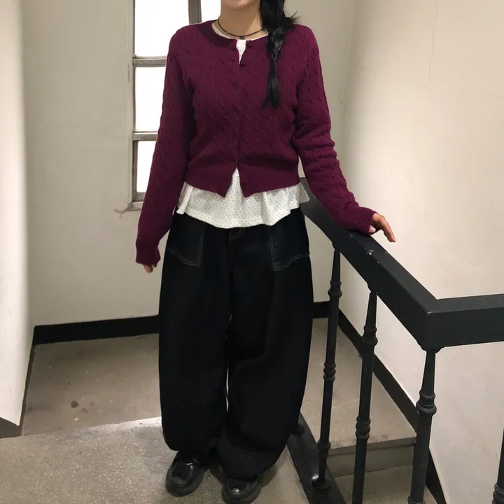[NEW봄신상✨]데일리 라운드넥 베이직 기본 꽈배기 가디건 긴팔 9color 상세 이미지 18