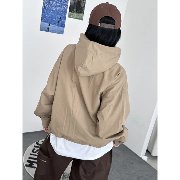 [UNISEX]라코 컬러 배색 포인트 빈티지 후드 야상 점퍼 자켓(3color) 상세 이미지 26