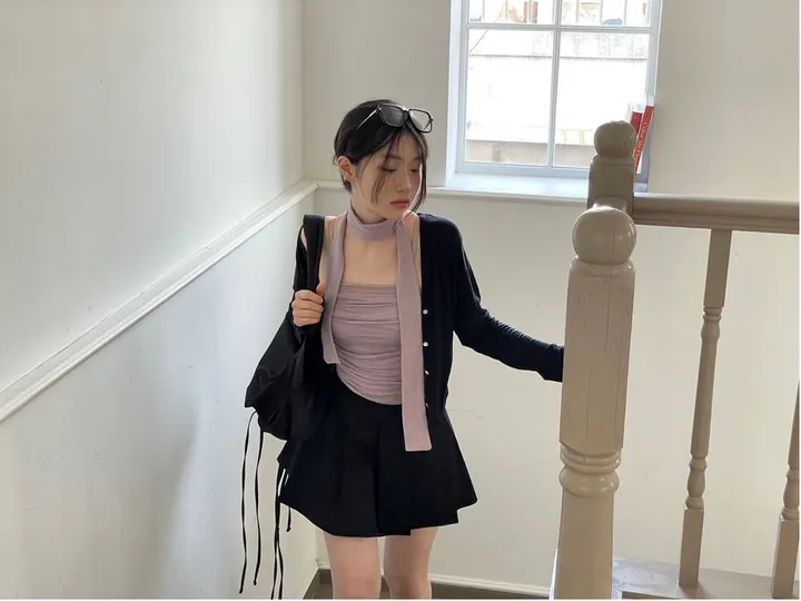 set 톤즈 머플러 셔링 밴딩 튜브탑 세트 3color 상세 이미지 21