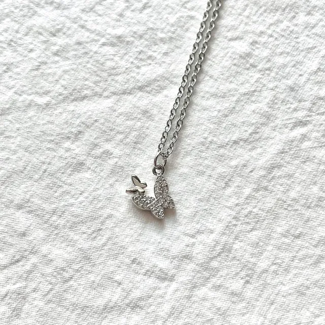 [실물파🦋/써지컬마감] 큐빅 나비 목걸이 Surgical Steel butterfly necklace 상세 이미지 4