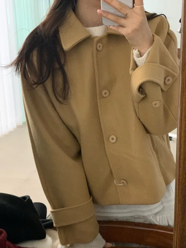 [아방루즈핏/💞러블리] 머스 카라 숏 코트 자켓 모직코트 상세 이미지 24