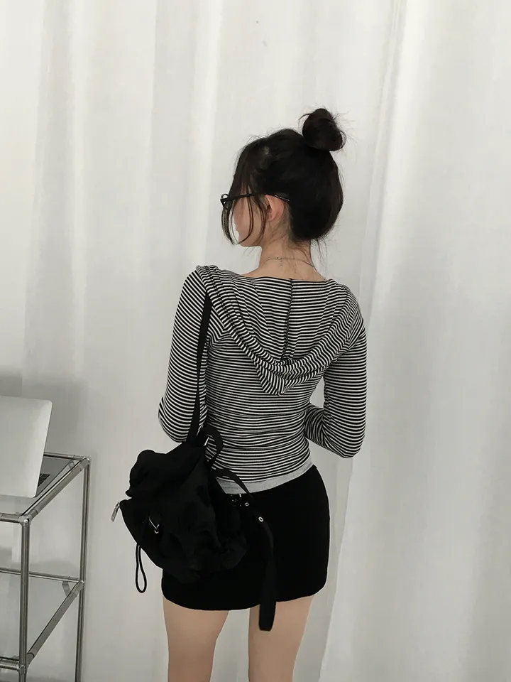 [말라핏보장❣️슬림핏 데일리 잔단가라 골지 후드집업] 로티단가라슬림후드집업 상세 이미지 21