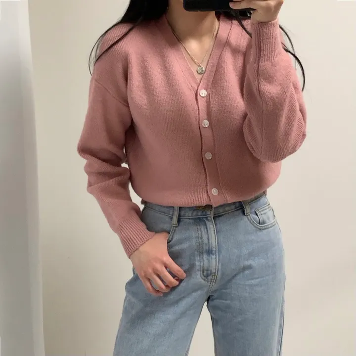[7컬러/도톰해요!] 촘촘한 짜임의 데일리 브이넥 니트 가디건 상세 이미지 25