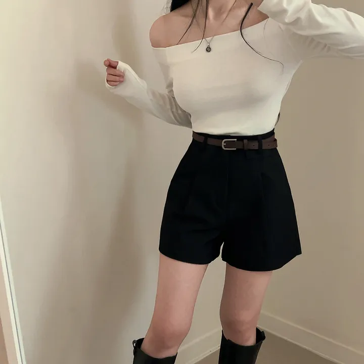 [데일리/벨트SET] 코지 원핀턱 벨트 슬랙스 숏팬츠 상세 이미지 18