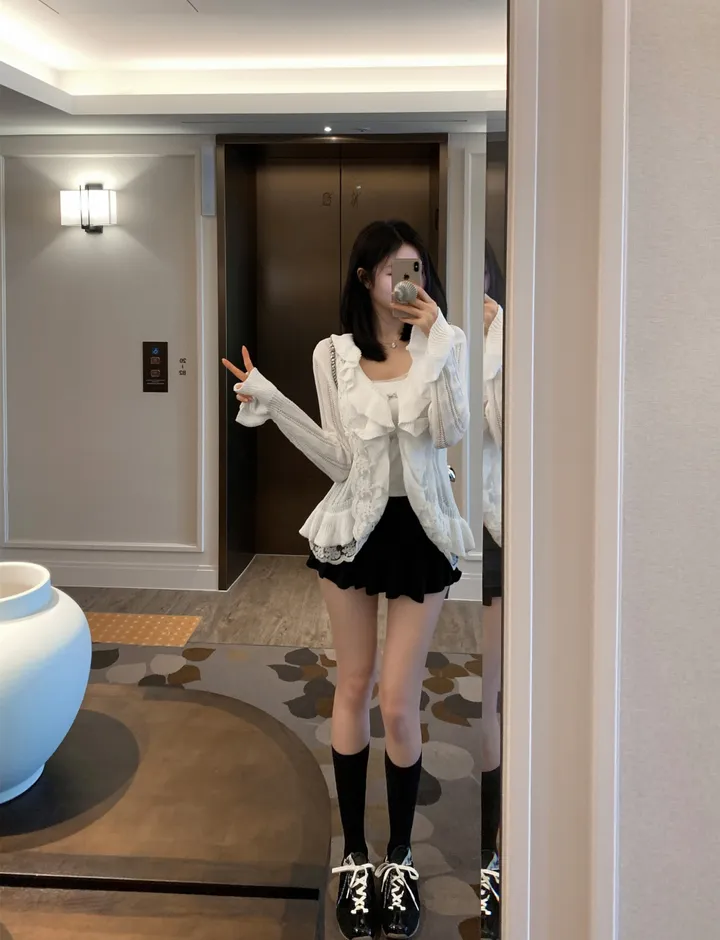 멜란 프릴 레이스 가디건 상세 이미지 9