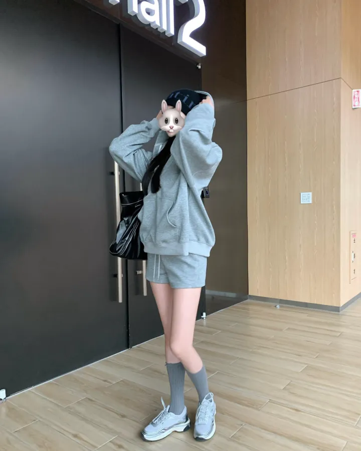 *단독제작/당일* [여름밤에도🕶/힙커버] 빅포켓 오버핏 후드티 + 반바지 set 셋업 투피스 아방핏 루즈핏 하의실종 상세 이미지 23