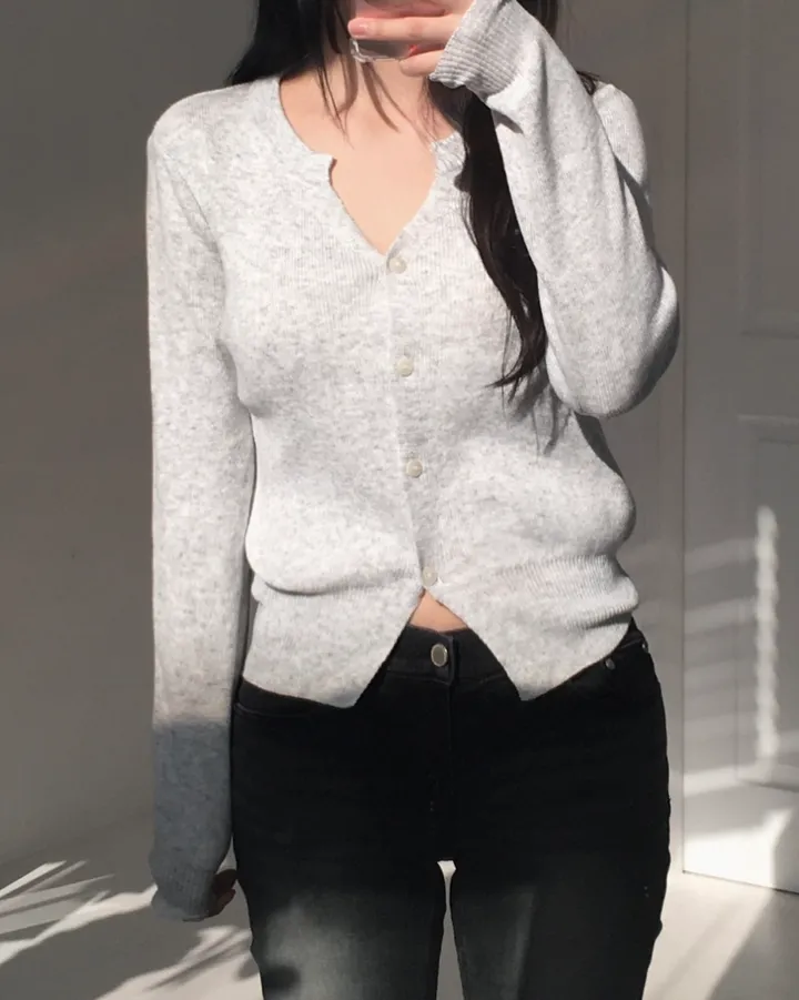 [신상/캐시미어🪡] 로제 여리핏 베이직 브이넥 니트 가디건 5colors 상세 이미지 10