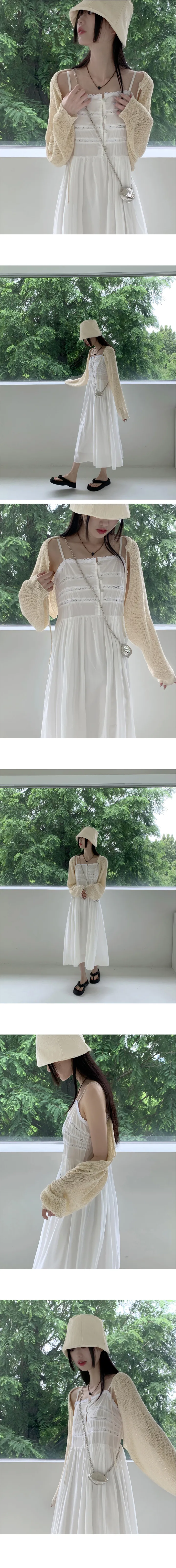 [2천장 판매/6color] 허니 기본 부클 끈 리본 크롭 볼레로 가디건 상세 이미지 7