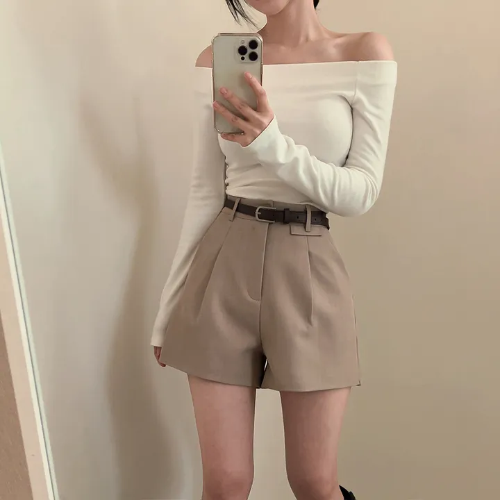 [데일리/벨트SET] 코지 원핀턱 벨트 슬랙스 숏팬츠 상세 이미지 26