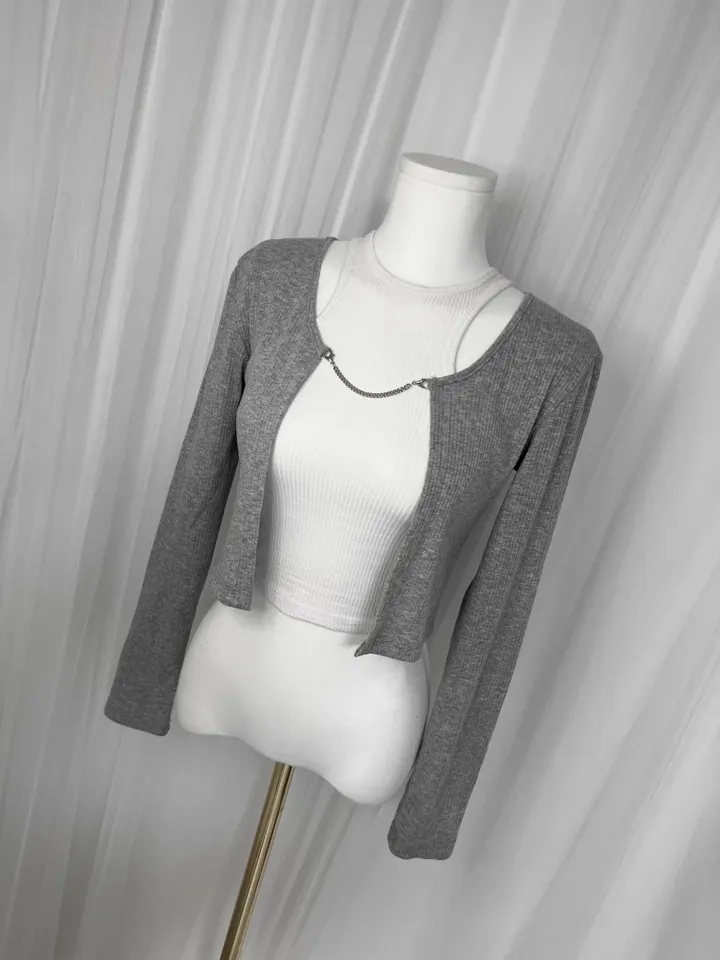 🚀당일발송🚀 chain cardigan / 유니크 체인 크롭 골지 끈 골지 볼레로 가디건 여름볼레로 여름가디건 크롭볼레로 크롭가디건 여름가디건 여름볼레로 상세 이미지 30