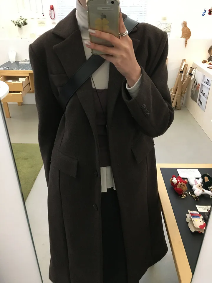 스테이 브이넥 롱코트 (3color) 상세 이미지 21