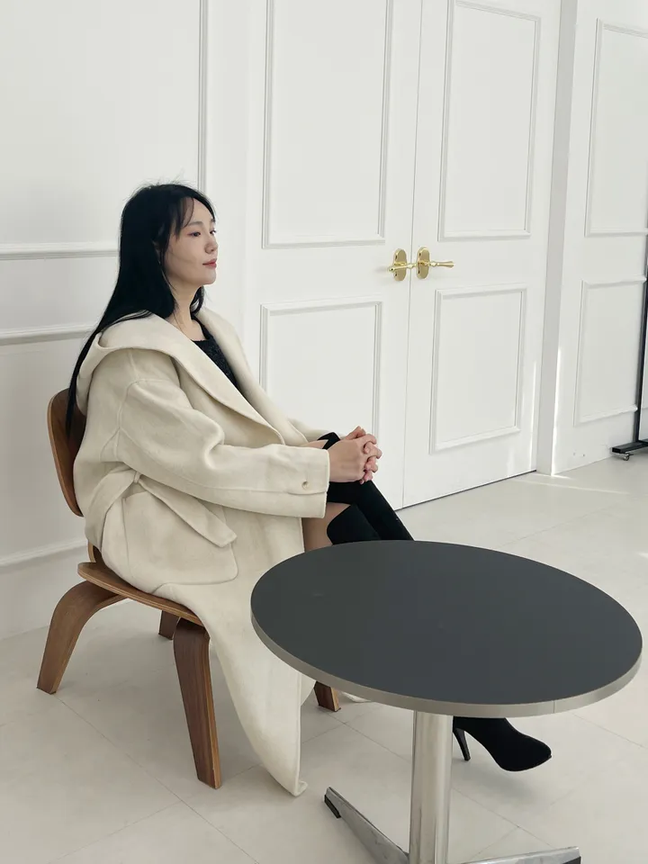자체제작 원단부터 다른 핸드메이드 양모 후드코트 리얼빅사이즈, 가벼운코트,연말룩, 하객룩 110까지 상세 이미지 11