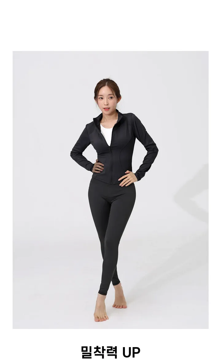 슬림라인 여성용 요가 집업 자켓 요가복상의 필라테스 운동복 슬림핏 체형커버 커버업 상세 이미지 32