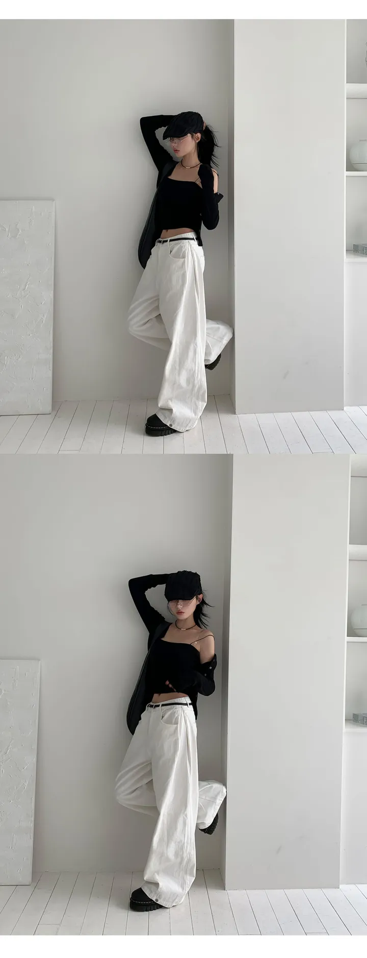 [NEW 봄버전🖤/모델극찬/기장선택] 사이드 스냅 3-way 와이드 코튼 핀턱 팬츠-4color 상세 이미지 10