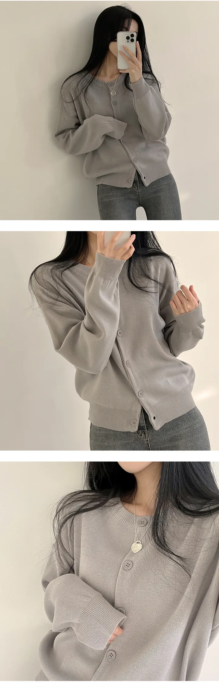 [무려14컬러~/색감맛집!] 요일별로 골라입는, 루즈핏 라운드 니트가디건 (14color) 상세 이미지 13