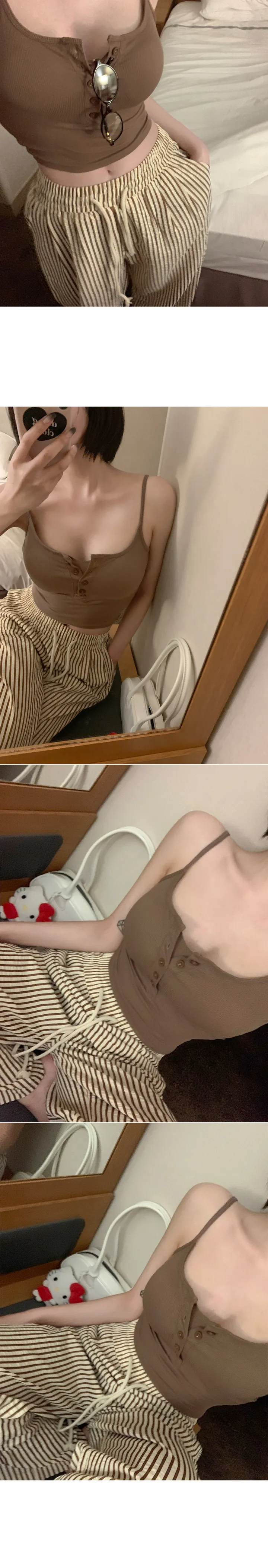 [❤주머니있음/주문폭주❤] 시어서커 스트라이프 여름 밴딩 일자 와이드 팬츠 데일리 루즈핏 꾸안꾸룩 마실룩(2color) 상세 이미지 13