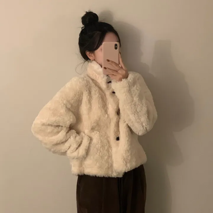 [문의폭주🐻] 베어 버튼 뽀글이 퍼 숏코트 자켓 / 누빔 코트 자켓 - 3color 상세 이미지 22