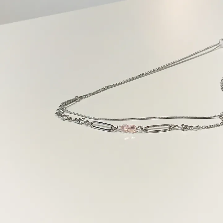 Twinkle Pink Necklace 핑크 비즈 데일리 별 목걸이 𓂃 ⊹  * 상세 이미지 3