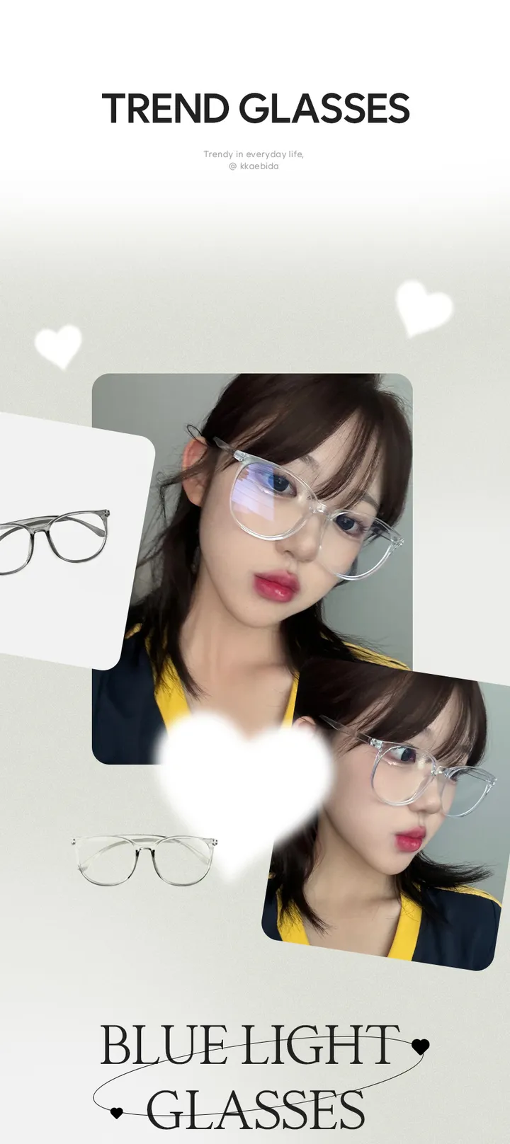 [당일💜인기최고] 블루라이트 차단 주문폭주 안경 투명 뿔테 빅사이즈 가벼운 시력보호 패션 뿔테안경 안경테 상세 이미지 3
