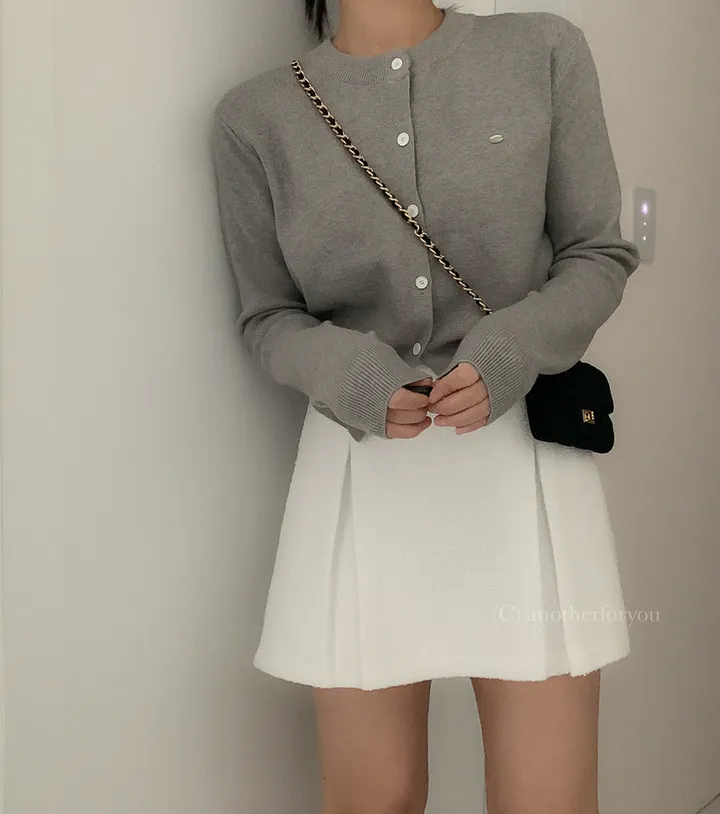 미니 심볼 펜던트 라운드 숏 가디건 4col : 어나더포유 상세 이미지 11