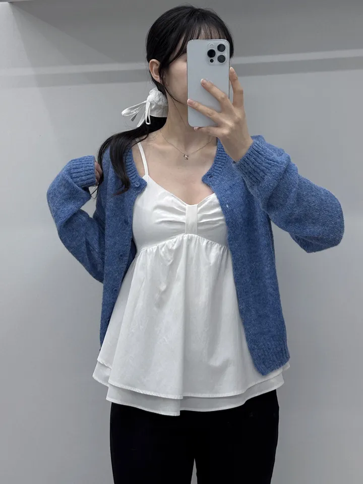 [여리핏/주문폭주] 뽀용 파스텔 라운드 알파카 니트 가디건/ 알파카가디건 여리가디건 봄가디건 간절기가디건 핑크가디건 청순여리 봄옷 레이어드 루즈핏가디건 얇은가디건 핑크가디건 상세 이미지 21