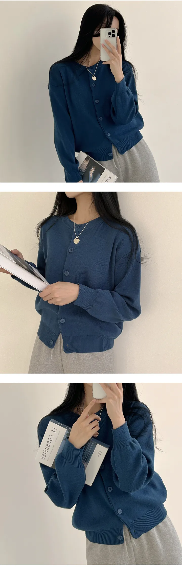[무려14컬러~/색감맛집!] 요일별로 골라입는, 루즈핏 라운드 니트가디건 (14color) 상세 이미지 11