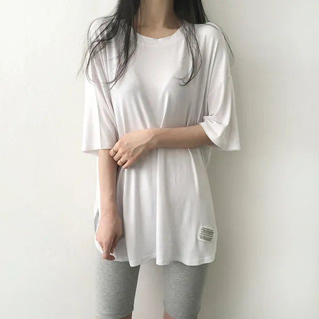 [당일출고/기본필수템!] 찰랑한느낌, Y존커버 옆트임 레이어드 티셔츠 상세 이미지 13