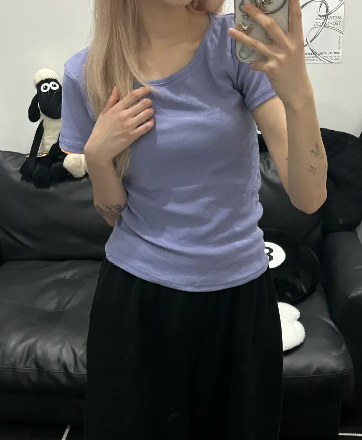[🎀누적판매 2천장🎀] Butter slimfit u-neck short sleeve T 버터 슬림핏 유넥 반팔티 상세 이미지 65