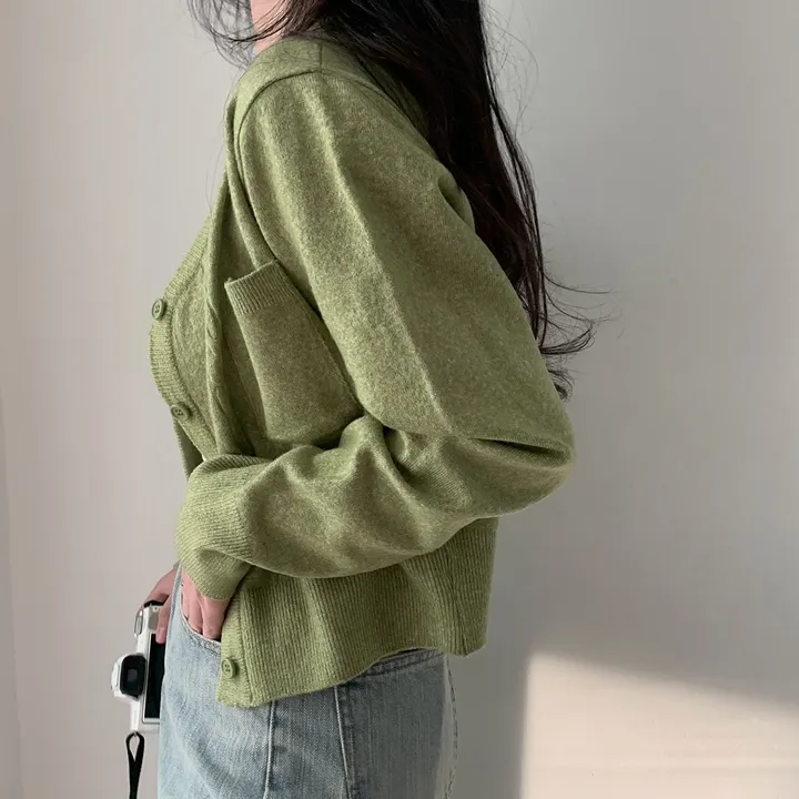 [원단좋아요🤎/연그레이 당일출고!] 자체제작 #크치Made 욜로 포켓 어텀 니트 크롭 올드머니 가디건 - cd 상세 이미지 37
