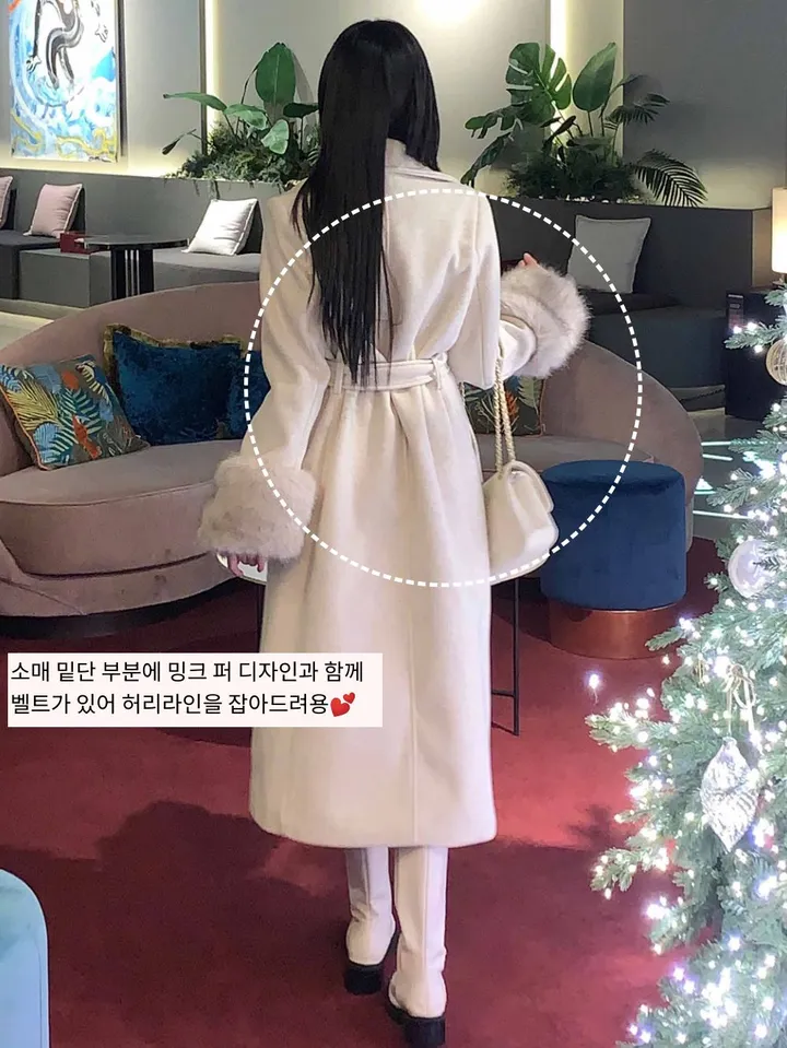 [고퀄🔥] 클리어 밍크 코트 / 롱코트 벨트코트 퍼코트 밍크코트 핸드메이드코트 겨울코트 떡볶이코트 더블코트 싱글코트 롱패딩 양털코트 무스탕 하객룩 후드롱코트 케이프코트 연말룩 상세 이미지 9