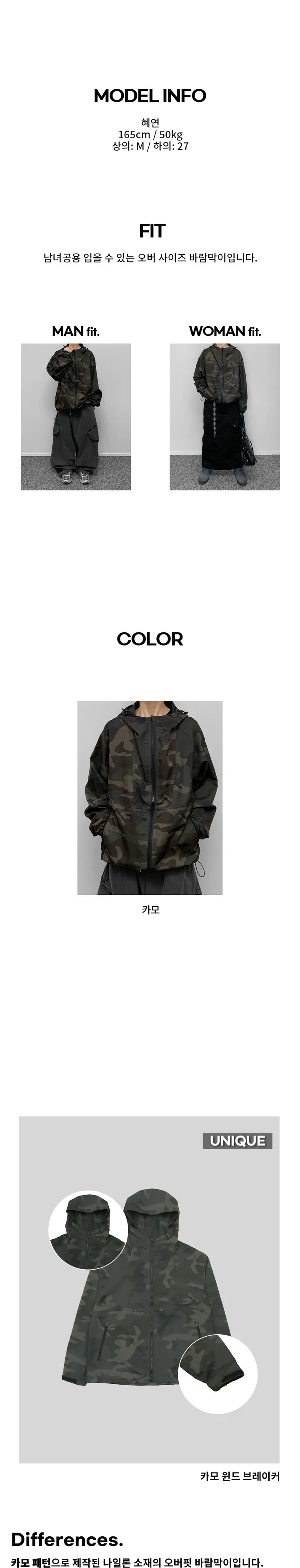 [🖤unisex] 카모 윈드 브레이커 상세 이미지 3