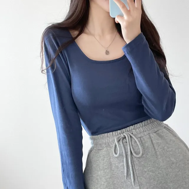 (4color/소장필수)기본 스퀘어넥 긴팔 -t 상세 이미지 22