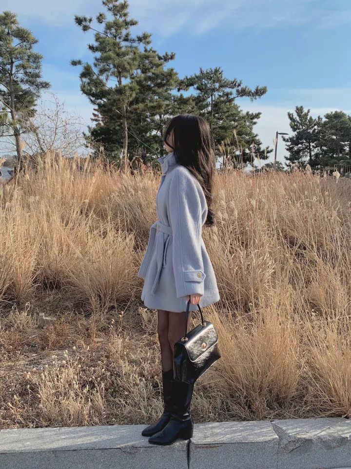 [ 인스타폭주/ wool 60% ] 헤이즐 하이넥 하프 울 누빔 코트 상세 이미지 22