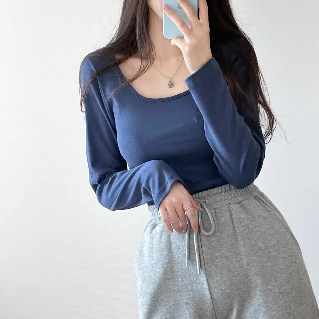 (4color/소장필수)기본 스퀘어넥 긴팔 -t 상세 이미지 14