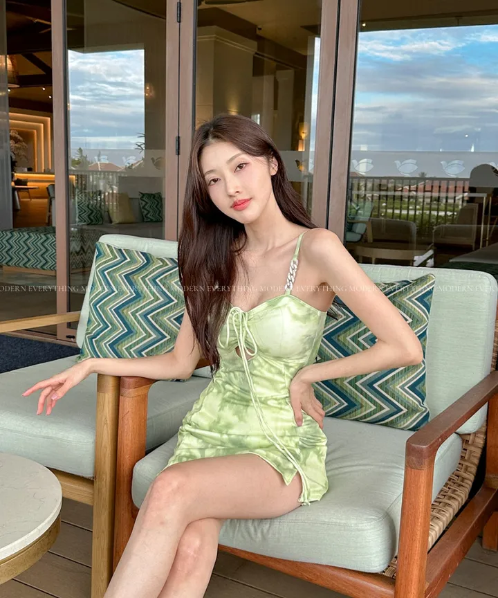 💚어디서샀어?/M-XL 나염 트임 원피스 비키니 모노키니 휴양지 호캉스 호텔 유교걸 빅사이즈 커버업 치마 스커트 수영복 상세 이미지 52