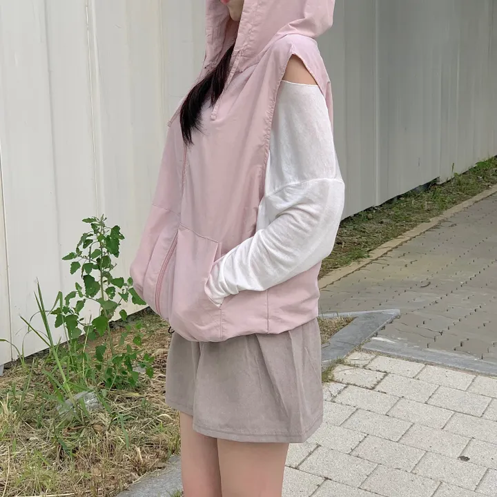 레코드 후드 나일론 조끼 : record hoodie Anorak vest - 4 color 상세 이미지 23