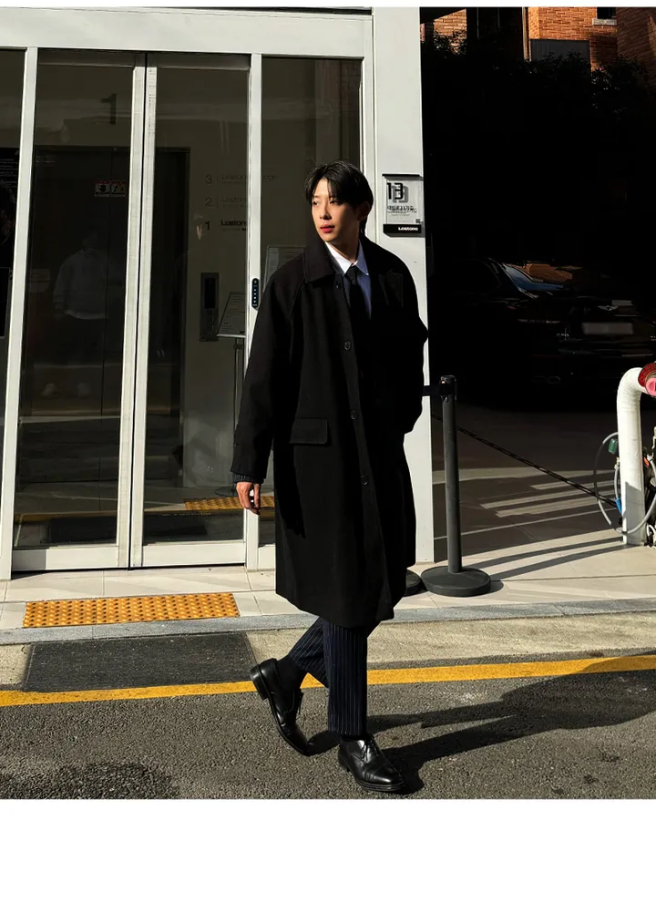 남자 빅스 오버핏 겨울 나그랑 발마칸 울 코트 상세 이미지 24