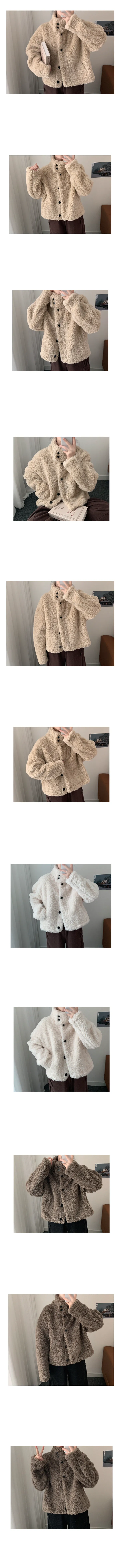 하이넥 터틀 퍼 뽀글이 스웨이드안감 양털 퍼 자켓 3color 상세 이미지 1