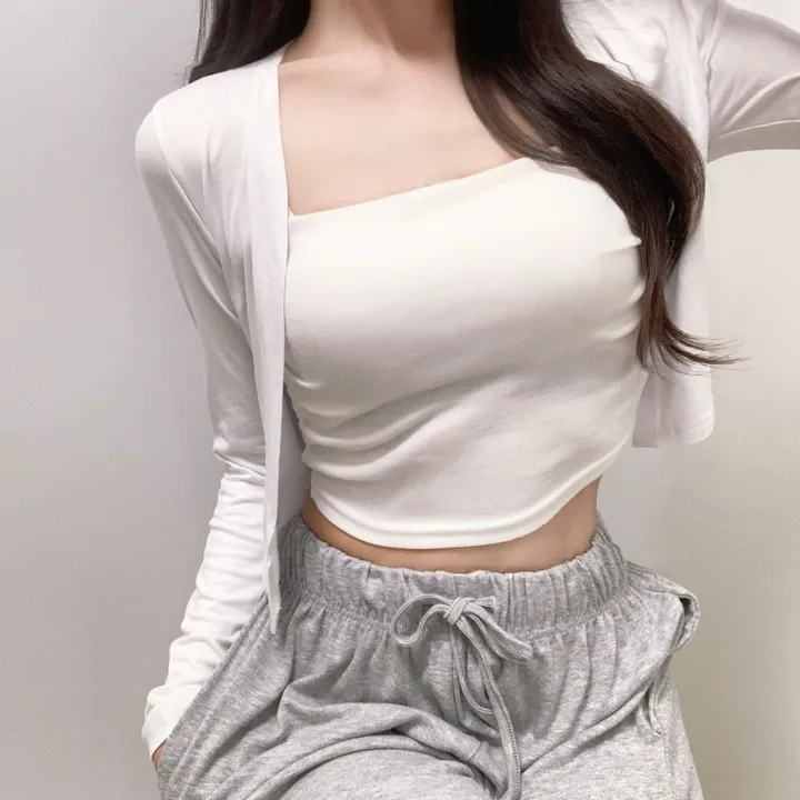 [살안타템] 동일상품 최저가 여리핏 군살쏙 찰랑찰랑 촉촉 봄여름가디건 크롭가디건 4color 상세 이미지 7