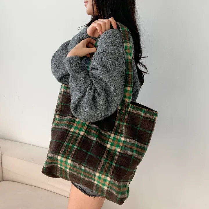 🌼2color🌼 윈터 체크 에코백🚚당일출고🚚 (그린, 네이비) 크리스마스, 연말파티, 겨울신상⛄︎ 상세 이미지 30